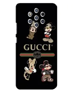 Чехол для Nokia 9 с картинкой «Gucci — герои Disney и монограмма»