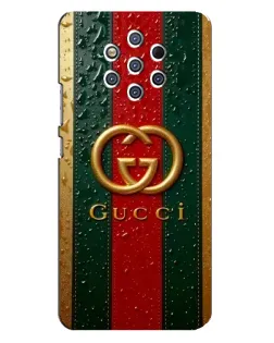 Чехол для Nokia 9 с картинкой «Gucci — фирменная полоса и золото»