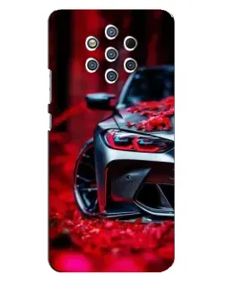 Чохол для Nokia 9 з картинкою «Спортивна BMW та квіти»