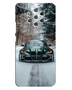 Чохол для Nokia 9 з картинкою «BMW у зимовому лісі»