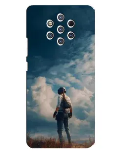 Чехол для Nokia 9 с картинкой «Герой PUBG на скале»