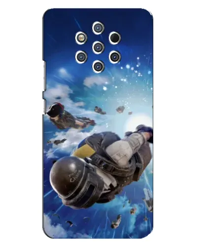 Чехол для Nokia 9 с картинкой «Десант PUBG — прыжок»