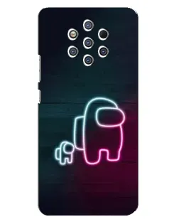 Чехол для Nokia 9 с картинкой «Among Us неон-арт»