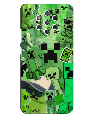 Чехол для Nokia 9 с картинкой «Криперы Minecraft»
