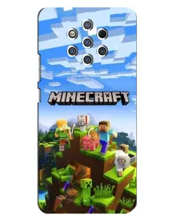 Чехол для Nokia 9 с картинкой «Minecraft классический мир»