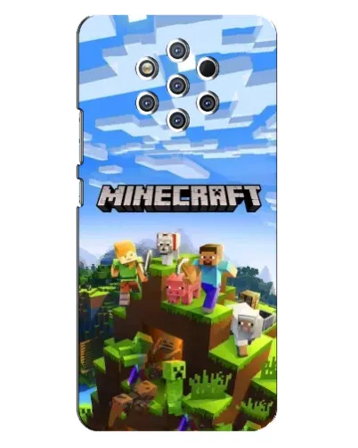 Чехол для Nokia 9 с картинкой «Minecraft классический мир»