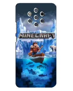 Чехол для Nokia 9 с картинкой «Minecraft ледяной мир»