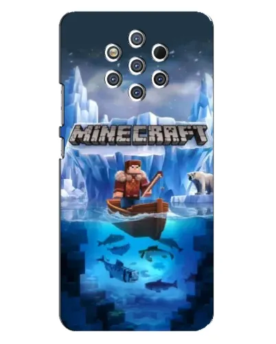 Чехол для Nokia 9 с картинкой «Minecraft ледяной мир»