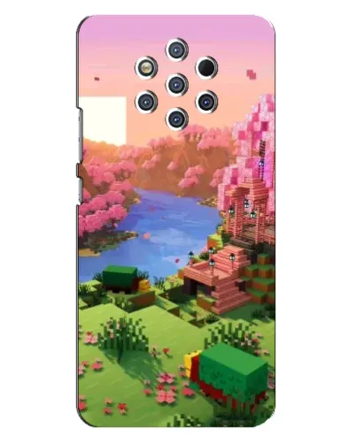 Чехол для Nokia 9 с картинкой «Розовое дерево Minecraft»