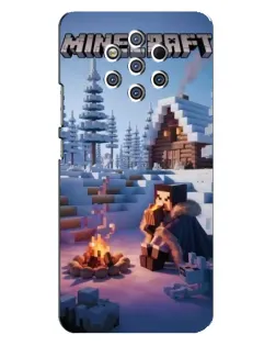 Чехол для Nokia 9 с картинкой «Зимний Minecraft»