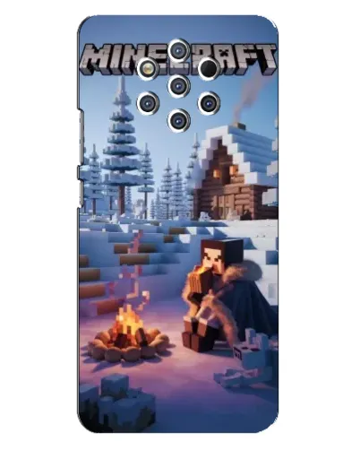 Чехол для Nokia 9 с картинкой «Зимний Minecraft»