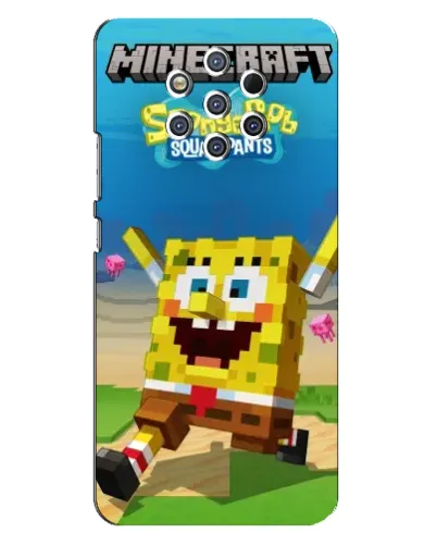 Чехол для Nokia 9 с картинкой «Губка Боб Minecraft» Чехол для Nokia 9 с картинкой «Губка Боб Minecraft»