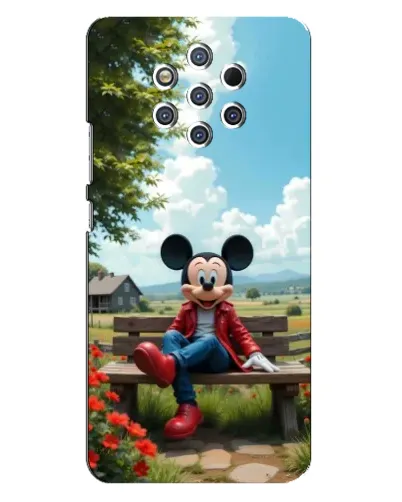 Чохол для Nokia 9 з картинкою «Міккі на лавці»