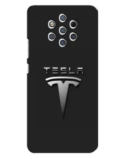 Чохол для Nokia 9 з картинкою «Сталевий логотип Tesla»