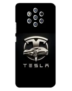 Чохол для Nokia 9 з картинкою «Tesla — срібне авто»