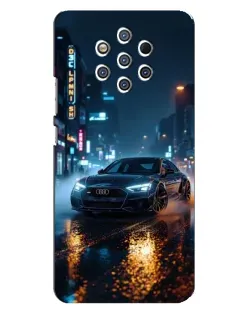 Чохол для Nokia 9 з картинкою «Нічне місто та Audi»