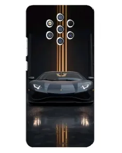 Чохол для Nokia 9 з картинкою «Lamborghini золоті лінії»