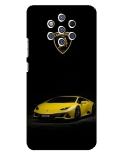 Чохол для Nokia 9 з картинкою «Lamborghini жовтий акцент»