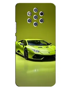 Чохол для Nokia 9 з картинкою «Салатовий Lamborghini Huracan»