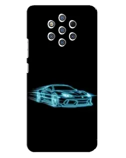 Чохол для Nokia 9 з картинкою «Неоновий контур Lamborghini»