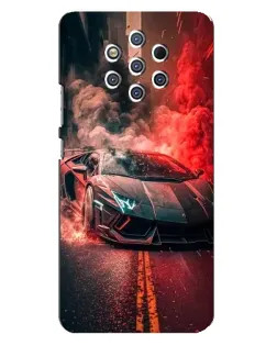 Чохол для Nokia 9 з картинкою «Lamborghini червоний дим»