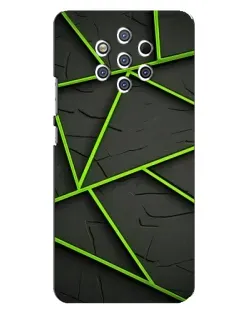 Чохол для Nokia 9 з картинкою «Зелені геометричні лінії»