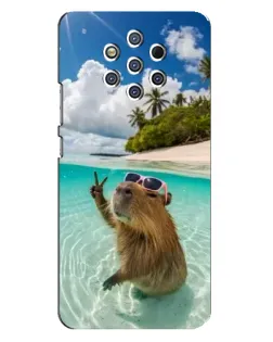 Чохол для Nokia 9 з картинкою «Капібара на морі»