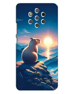 Чохол для Nokia 9 з картинкою «Захід сонця з капібарою»