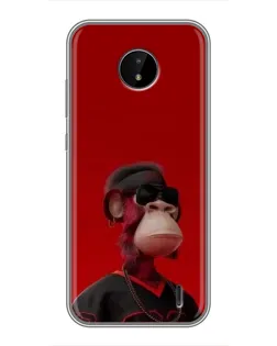 Чохол для Nokia C10 з картинкою «Bored Ape в червоному»