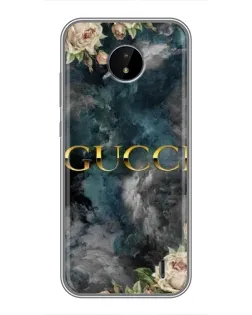 Чехол для Nokia C10 с картинкой «Абстрактные цветы Gucci»