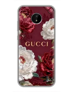Чехол для Nokia C10 с картинкой «Gucci — бордовые розы»