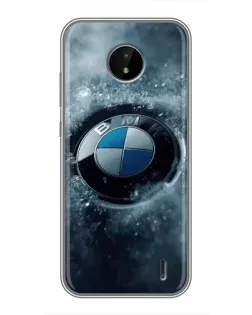 Чехол для Nokia C10 с картинкой «Логотип BMW — лед»