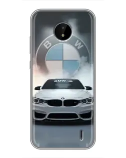 Чехол для Nokia C10 с картинкой «BMW в белом дыму»