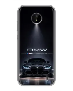 Чехол для Nokia C10 с картинкой «BMW сквозь ночной город»