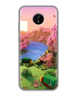 Чохол для Nokia C10 з картинкою «Рожеве дерево Minecraft»
