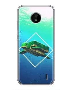 Чехол для Nokia C10 с картинкой «Черепаха Minecraft»