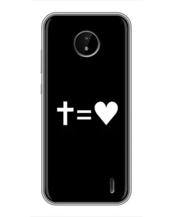 Чехол для Nokia C10 с картинкой «Крест и Сердце»