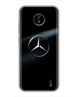 Чехол для Nokia C10 с картинкой «Mercedes на металле»