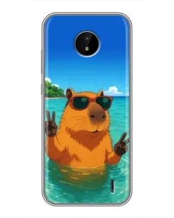 Чехол для Nokia C10 с картинкой «Морская капибара»