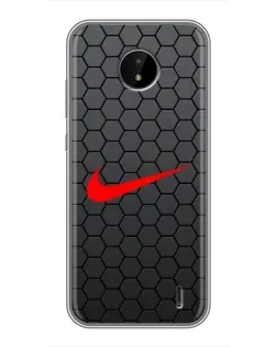 Чохол для Nokia C20 Plus з картинкою «Nike — карбонова сітка»