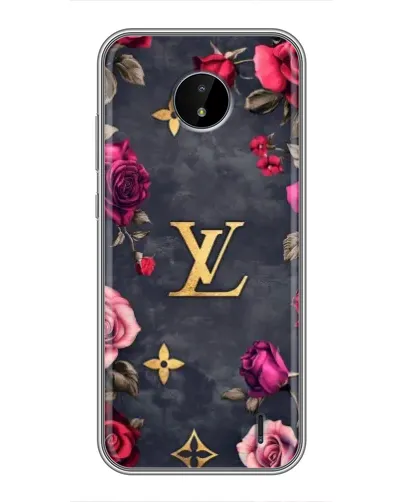 Чохол для Nokia C20 Plus з картинкою «Квітковий Louis Vuitton»