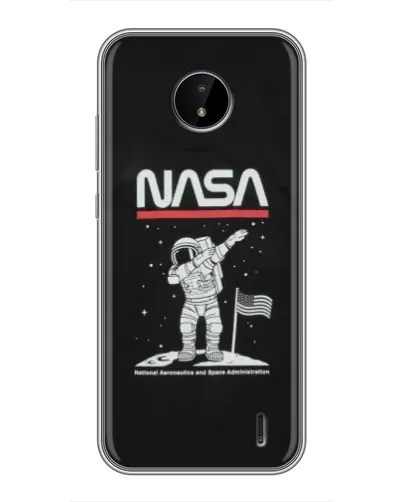 Чохол для Nokia C20 Plus з картинкою «NASA — крокуємо по Місяцю»