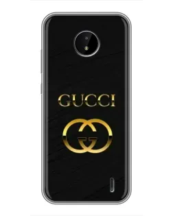 Чохол для Nokia C20 Plus з картинкою «Золотий логотип Gucci»