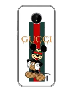 Чохол для Nokia C20 Plus з картинкою «Міккі Маус Gucci — смуги»