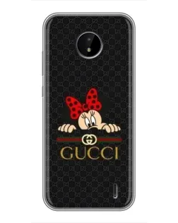 Чохол для Nokia C20 Plus з картинкою «Мінні Маус Gucci — чорний»
