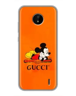 Чохол для Nokia C20 Plus з картинкою «Міккі Маус Gucci — помаранч»