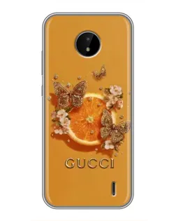 Чехол для Nokia C20 Plus с картинкой «Gucci — золотые бабочки»