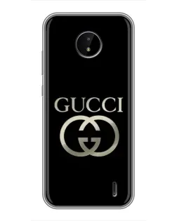 Чехол для Nokia C20 Plus с картинкой «Gucci — золото на черном»
