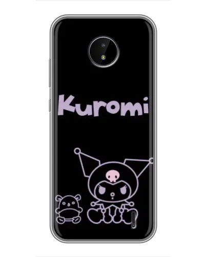 Чохол для Nokia C20 Plus з картинкою «Kuromi — чорний мінімалізм»