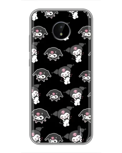 Чохол для Nokia C20 Plus з картинкою «Чорний паттерн Kuromi»
